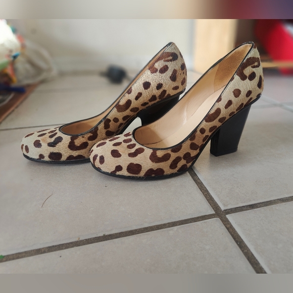 Nasty Gal Leopard Print Platform Heel Mary Janes Goth Rave  Y2k Chic Kate Spade ponyhair leopard print  platform high heels punk shoes